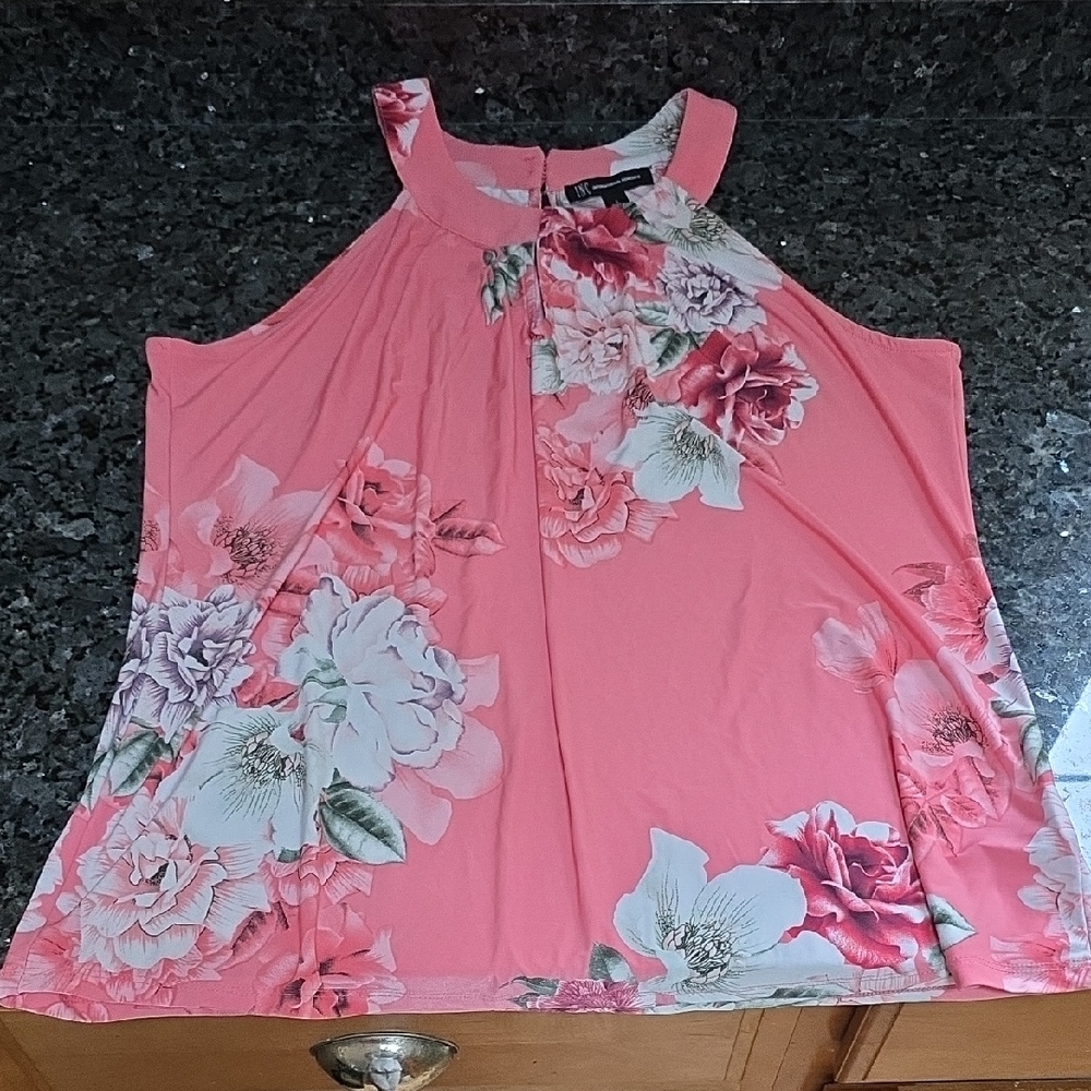 INC International Concepts Pink Floral Blouse